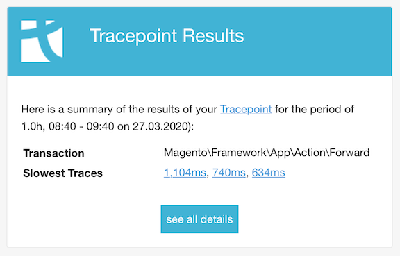 email tracepoint results