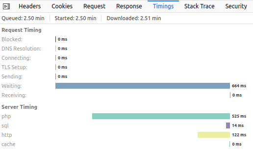 Viewing Server Timing information in the Timings tab of Firefox’s Developer Tools