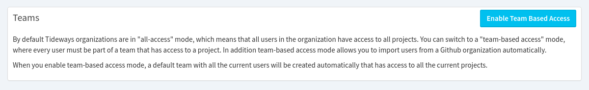 enable team based access