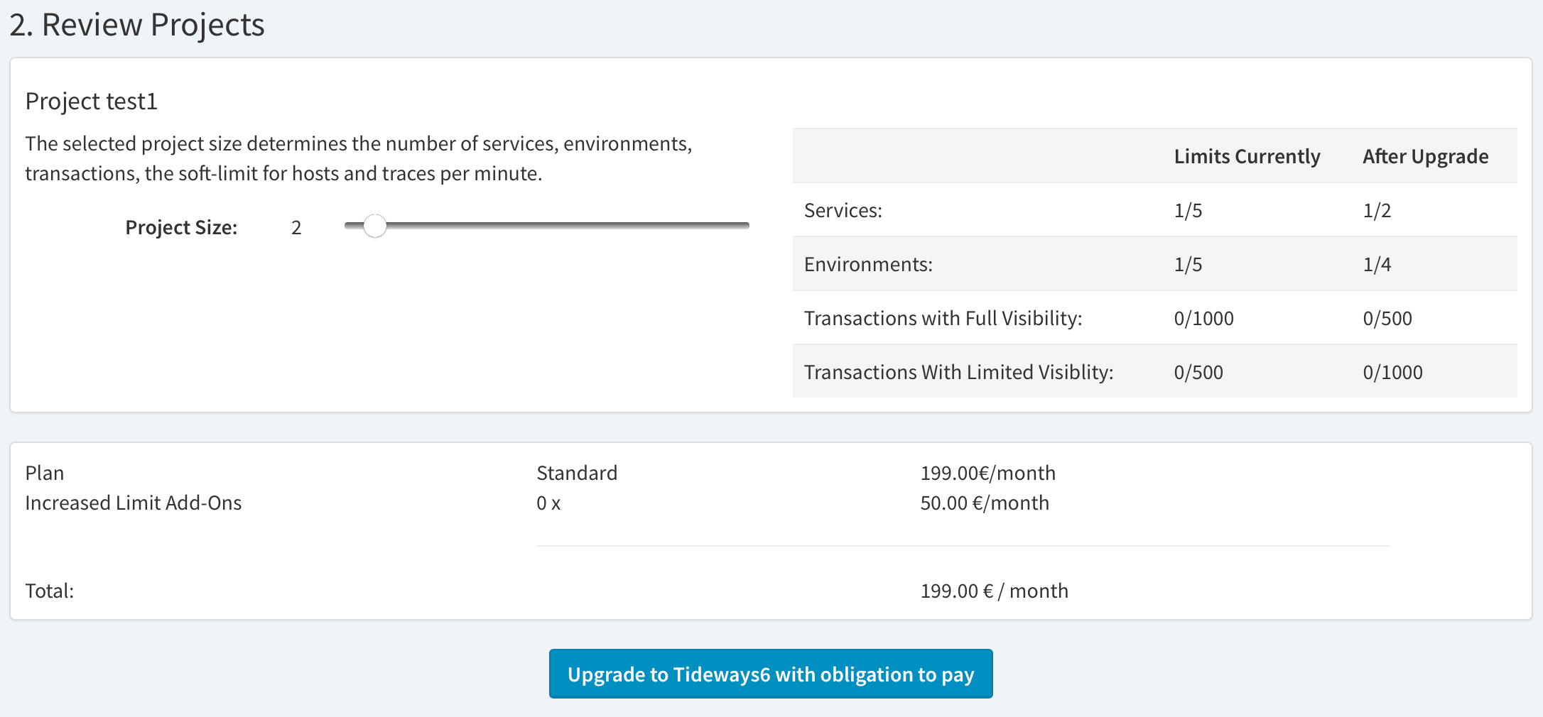 Upgrade Subscription Form