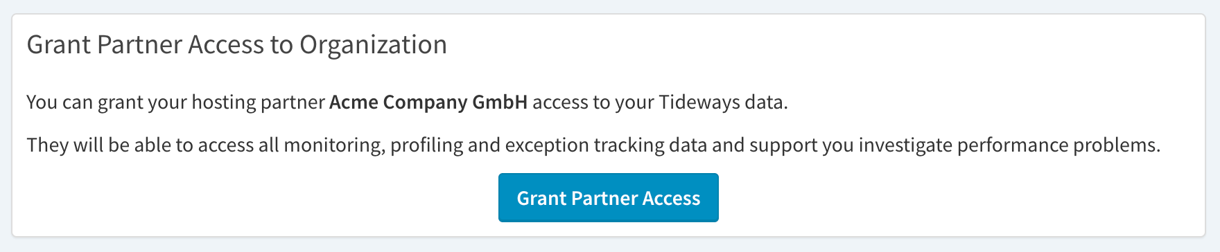 Confirm to Grant a Partner Access in User Management Settings page
