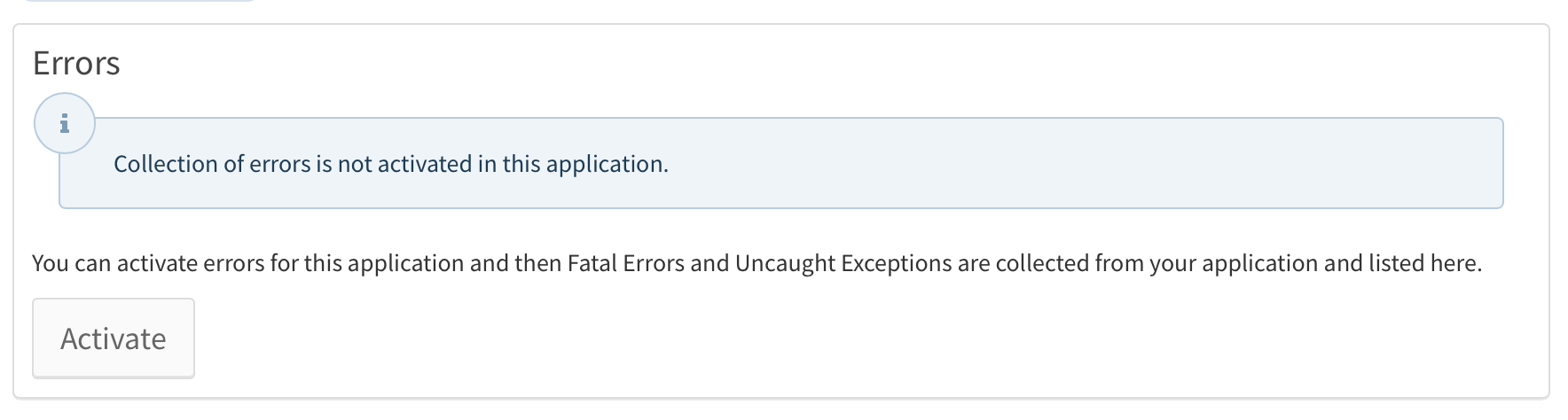 Exception Tracking Disabled Notice