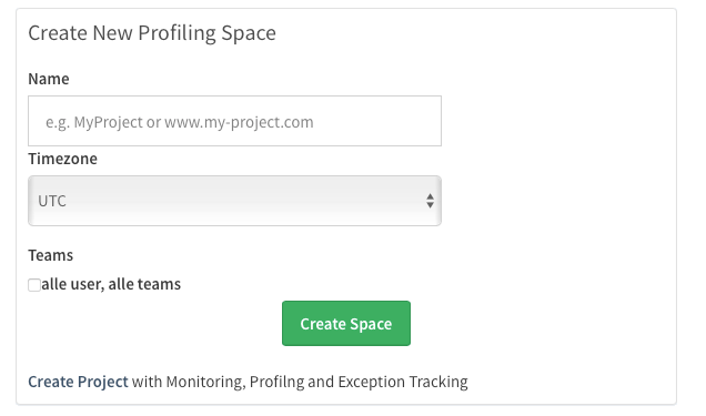 Create Profiling Space Form