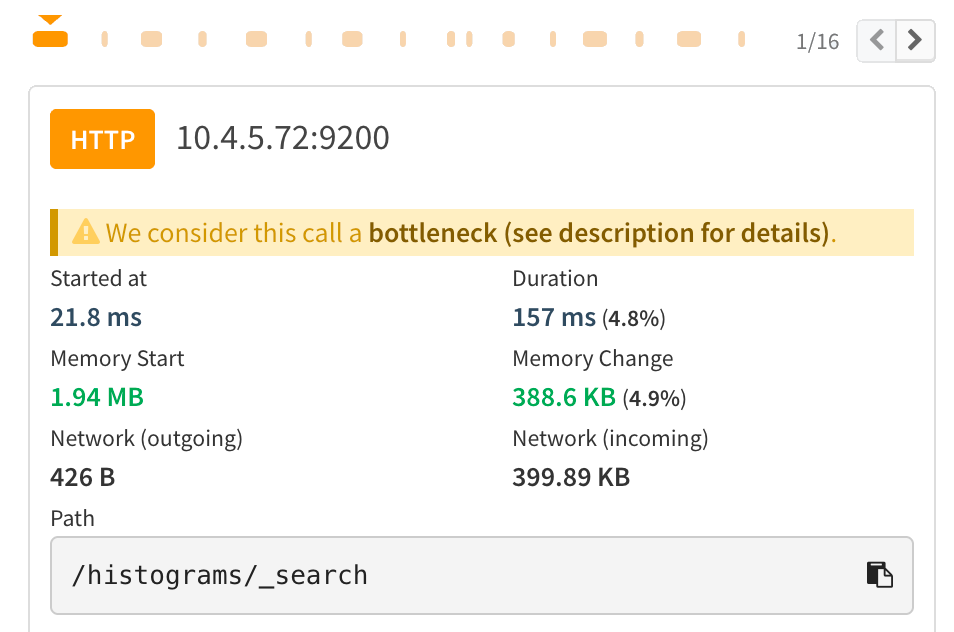 Span navigation with pagination and mini-timeline