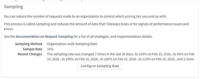 Request Sampling Settings